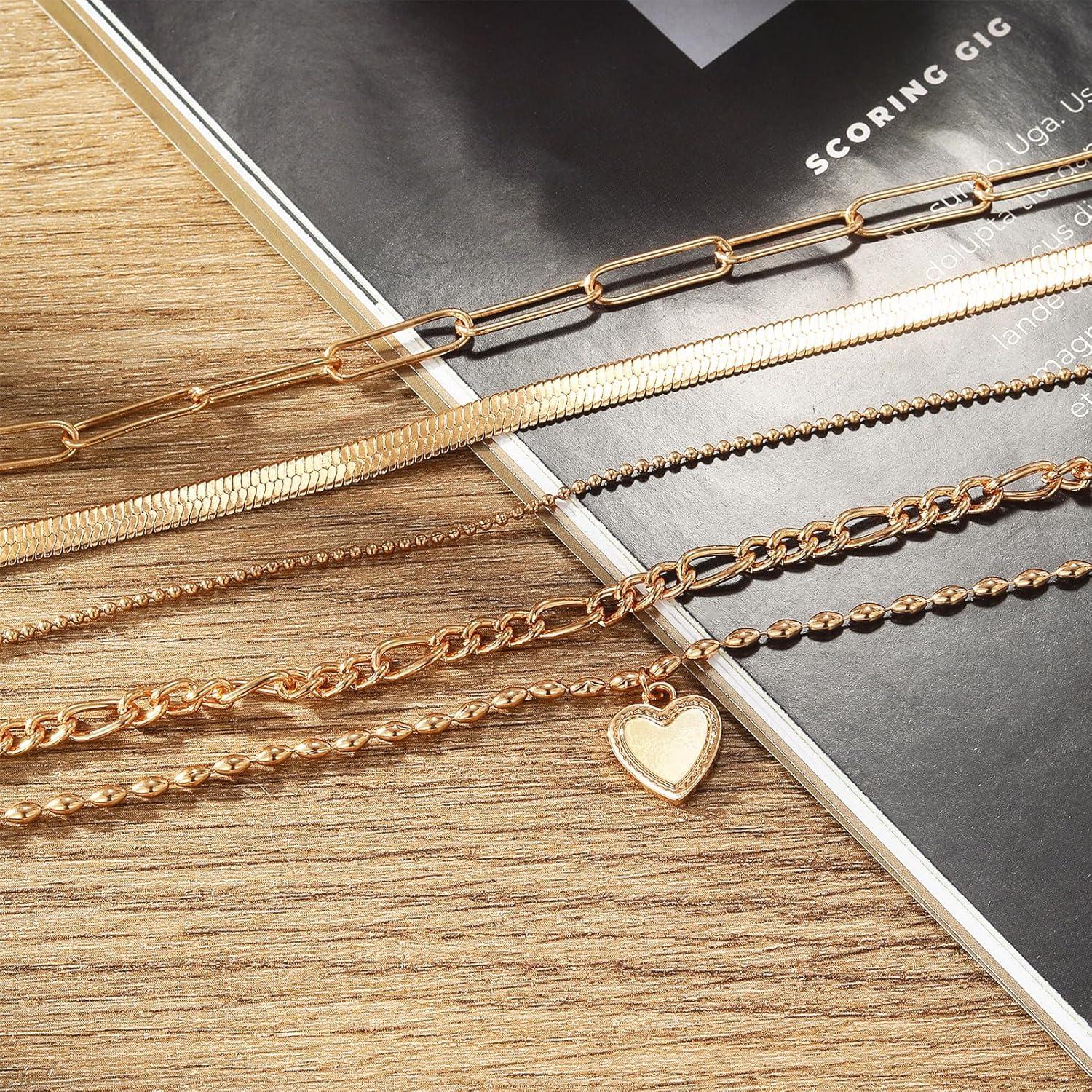 image17IF 5 PCS Gold Ankle Bracelets For Women Bead Heart Layering Snake Ankle Bracelets Minimalist Summer Beach Foot Chain Cuban Cool Punk Ankle Jewelry