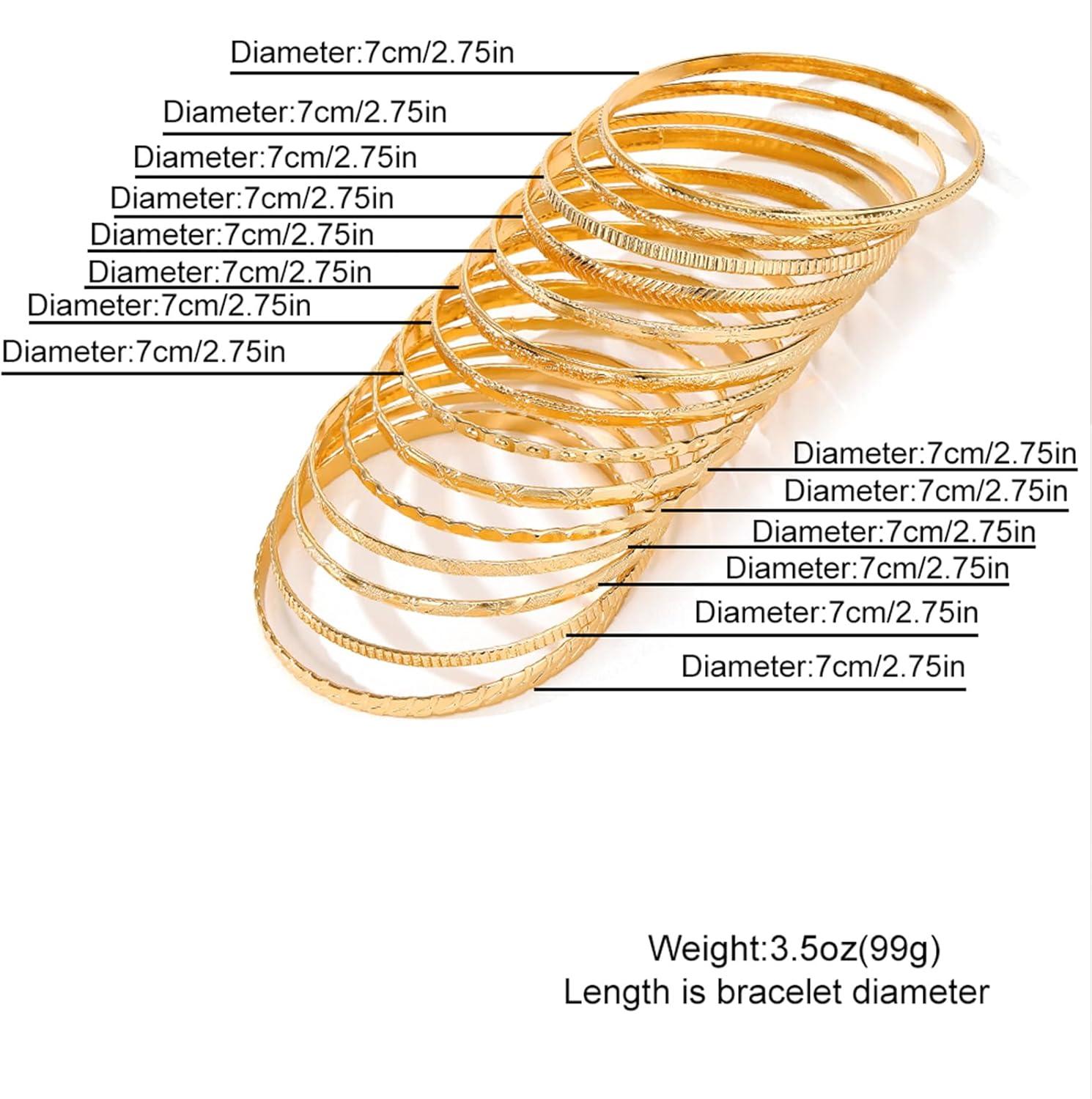 image17IF Gold Bangle Bracelet For Women 14k Multilayer Charm Textured Stackable Bracelets Boho Indian Chunky Cuff Fashion Jewelry Gift14PGO