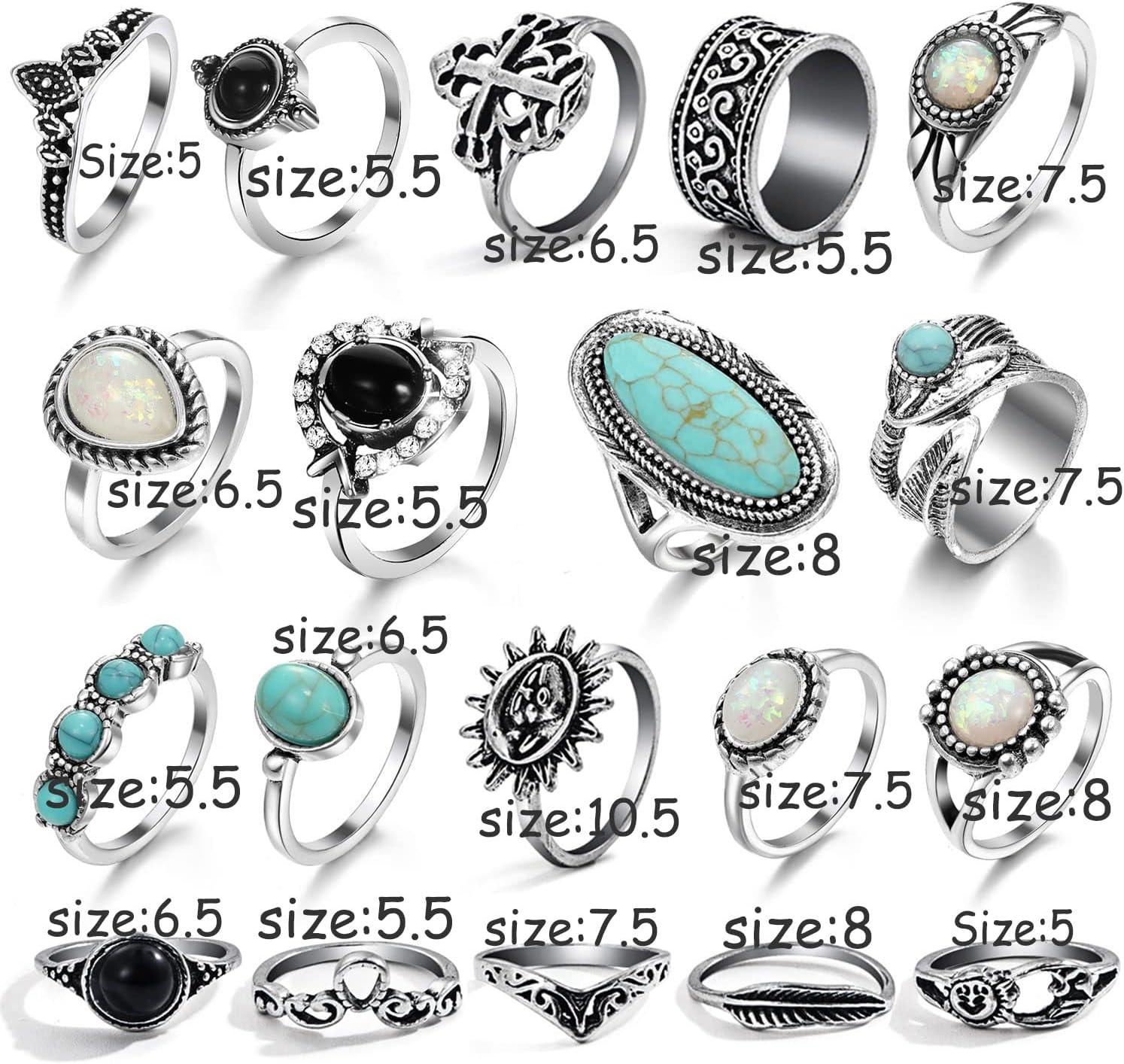 image17IF Vintage Silver Knuckle Rings Set for Women Men Chunky Rings Aesthetic Snake Grunge Stackable Gothic Ring Adjustable Y2K Punk Bulky Boho Finger Alt of Rings Stacking Fairy Skull Frog Heart Star Flower Midi Ring Pack19