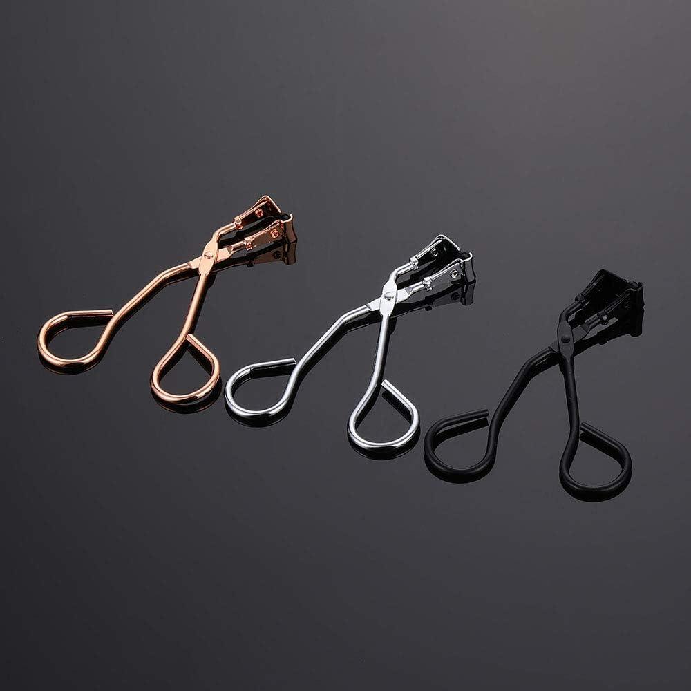 image3 Pcs Eyelash Curler With Refill Pads 17IF No Pinching Mini Lash Curler Fits All Eyelash ShapesBlack Gold and Silver