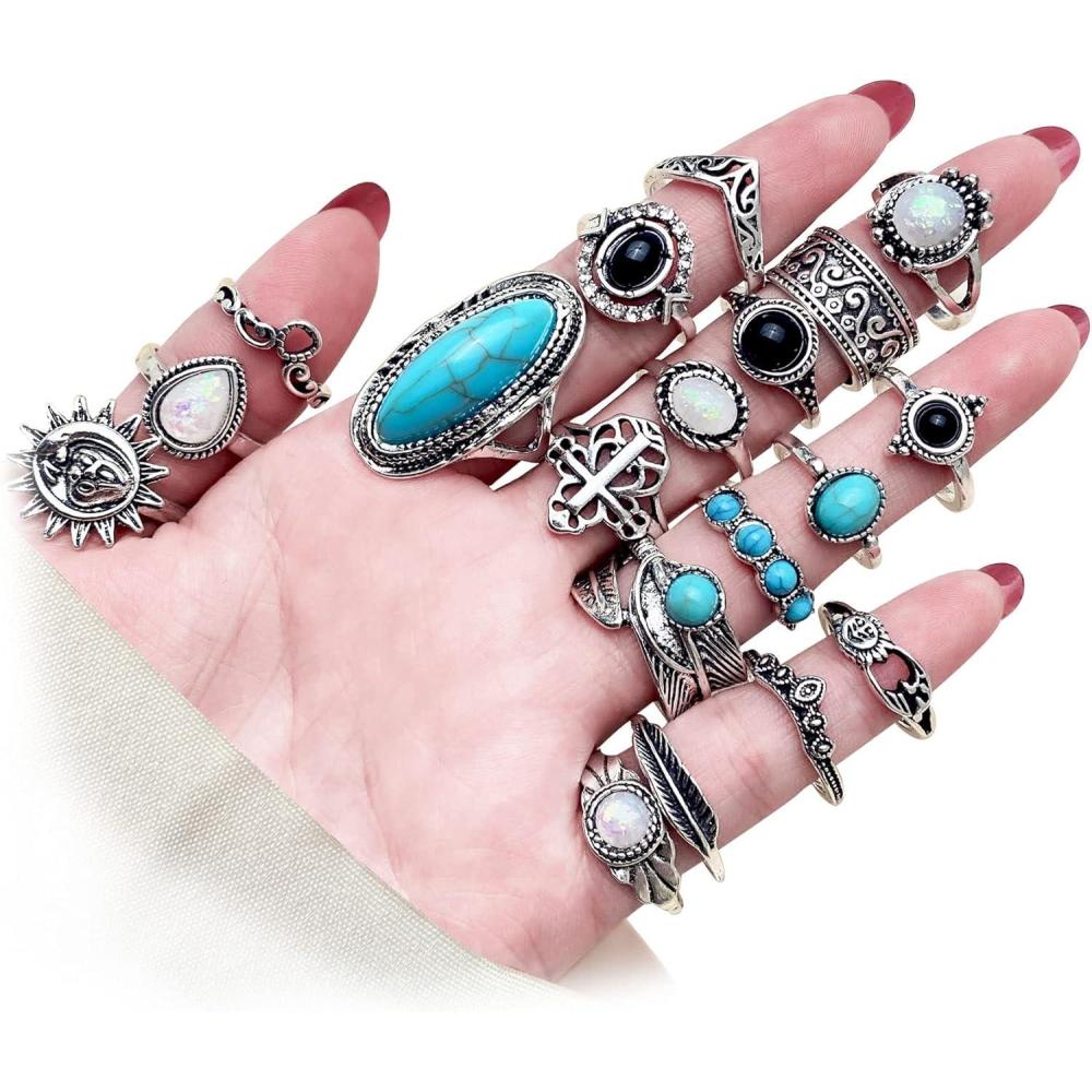 image17IF Vintage Silver Knuckle Rings Set for Women Men Chunky Rings Aesthetic Snake Grunge Stackable Gothic Ring Adjustable Y2K Punk Bulky Boho Finger Alt of Rings Stacking Fairy Skull Frog Heart Star Flower Midi Ring Pack19
