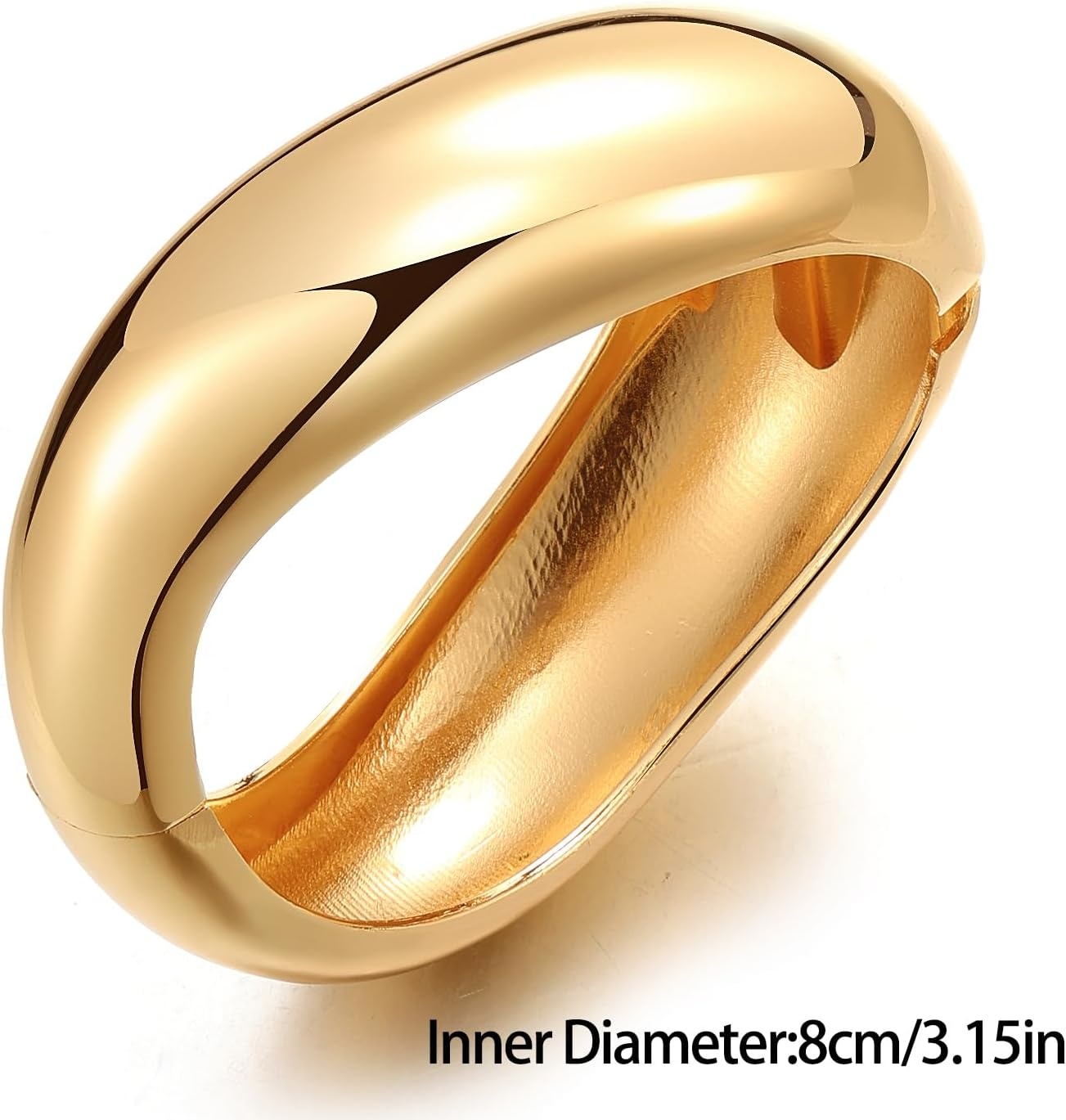 image:image17IF Chunky Gold Bangle Bracelets for Women Trendy 14K Gold Plated Cuff Bracelets Stack Dainty Fashion Jewelry GiftGolden1