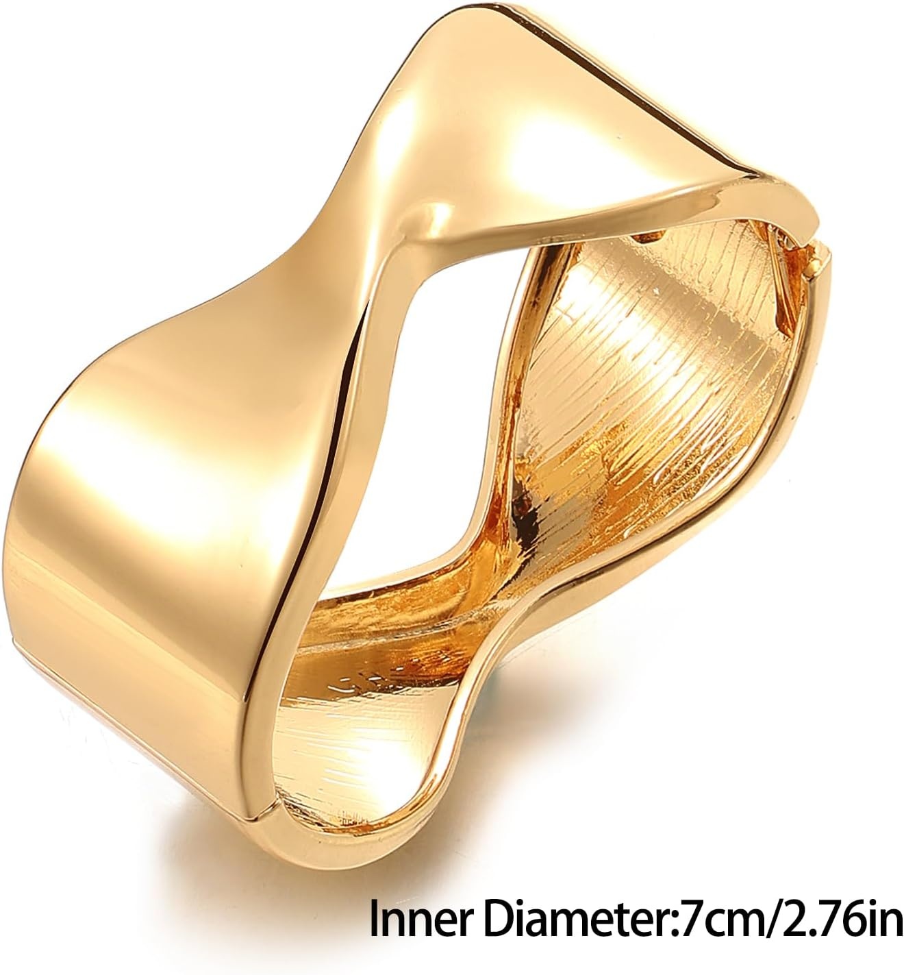 image:image17IF Chunky Gold Bangle Bracelets for Women Trendy 14K Gold Plated Cuff Bracelets Stack Dainty Fashion Jewelry GiftGolden3