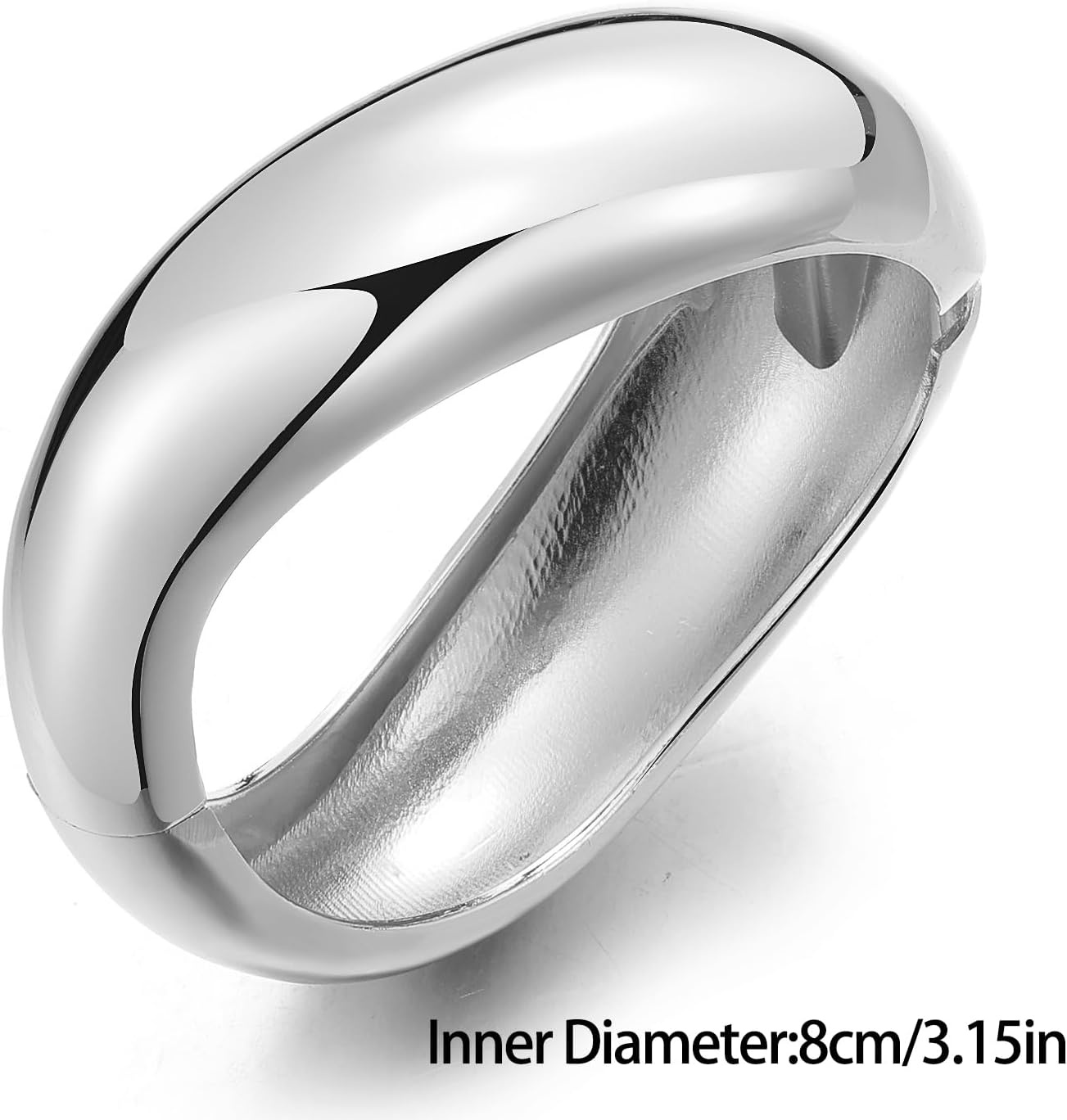 image:image17IF Chunky Gold Bangle Bracelets for Women Trendy 14K Gold Plated Cuff Bracelets Stack Dainty Fashion Jewelry GiftSilver1