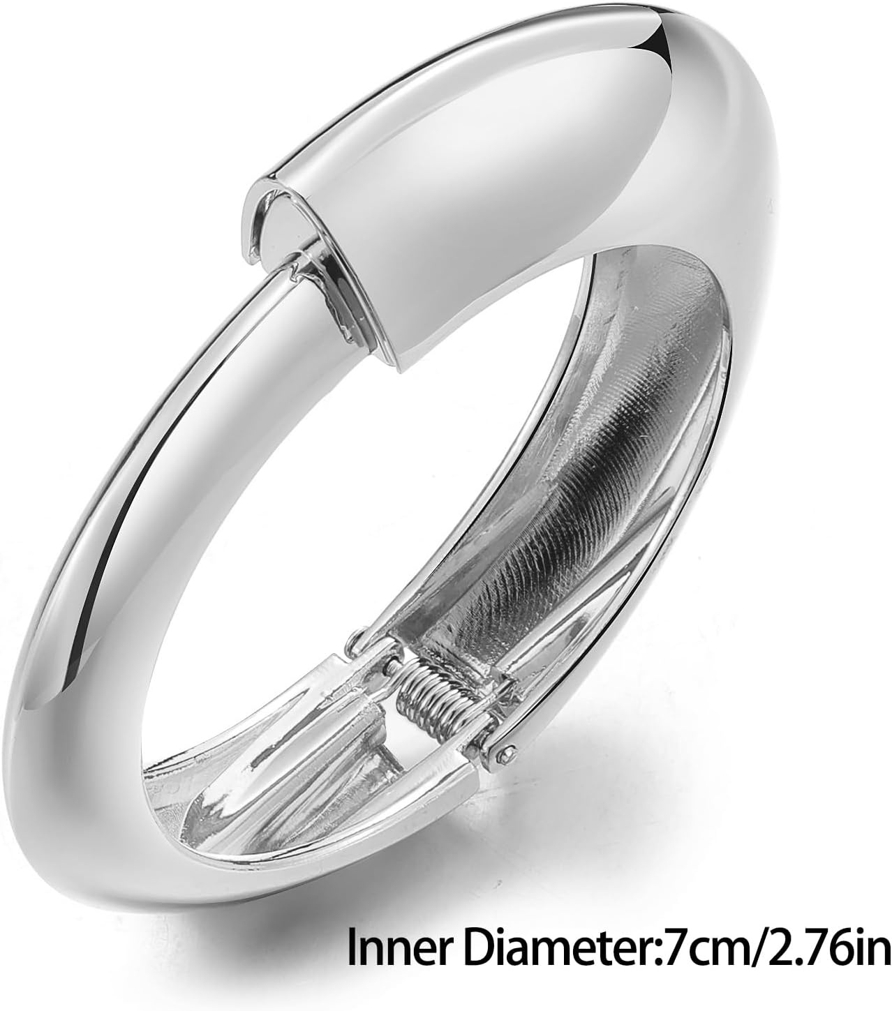 image:image17IF Chunky Gold Bangle Bracelets for Women Trendy 14K Gold Plated Cuff Bracelets Stack Dainty Fashion Jewelry GiftSilver2