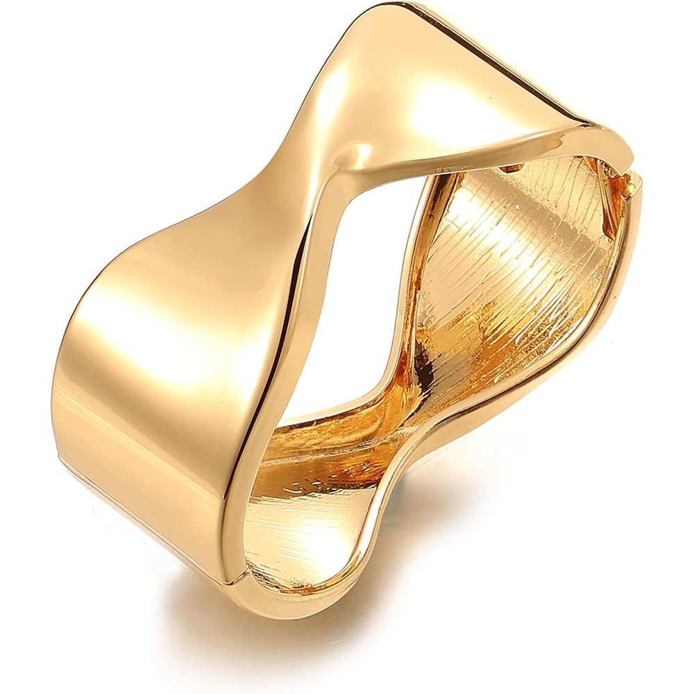 image:image17IF Chunky Gold Bangle Bracelets for Women Trendy 14K Gold Plated Cuff Bracelets Stack Dainty Fashion Jewelry GiftGolden3